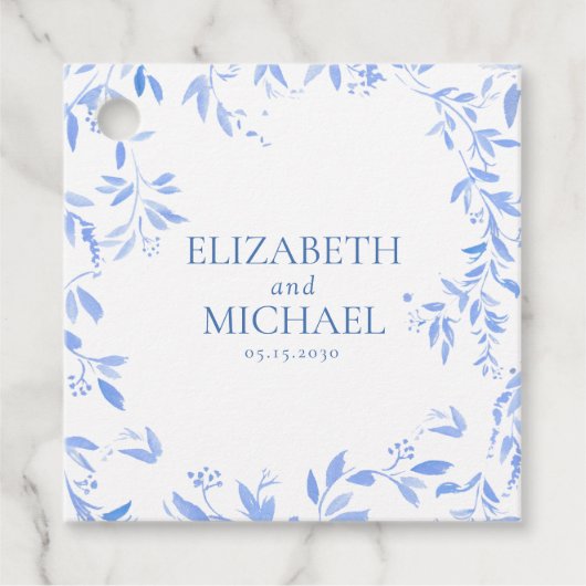 Étiquettes Cadeau Élégant Mariage de la flore française (Devant)