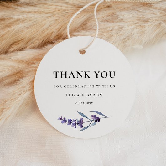 Étiquettes Cadeau Élégant Mariage de lavande florale