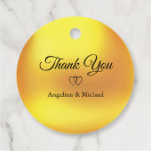 Étiquettes Cadeau Élégant Mariage de Merci d'or (Dos)
