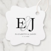Étiquettes Cadeau Élégant Mariage de monogramme classique (Dos)
