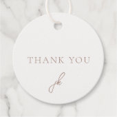 Étiquettes Cadeau Élégant Mariage de Monogramme Neutre Terre (Devant)