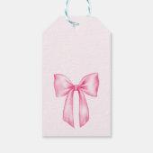 Étiquettes-cadeau Élégant Mariage de ruban à mâchoires douces rose (Dos)