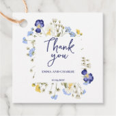 Étiquettes Cadeau Élégant Mariage de script bohème aquarelle (Devant)