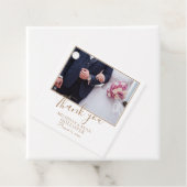 Étiquettes Cadeau Élégant Mariage de script Merci photo (En situation)