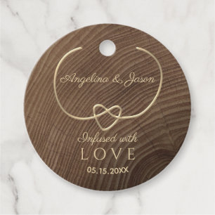 Étiquettes Cadeau Élégant mariage en bois