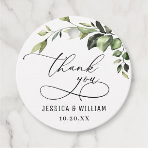 Étiquettes Cadeau Elégant Mariage Eucalyptus aquarelle