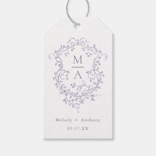 Étiquettes-cadeau Élégant Mariage Floral à la Lavande Française