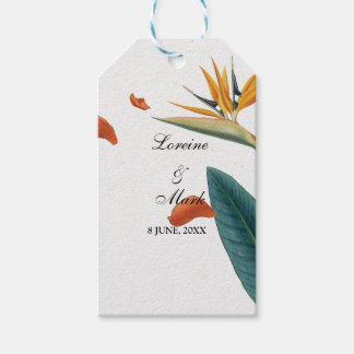 Étiquettes-cadeau Élégant Mariage floral tropical