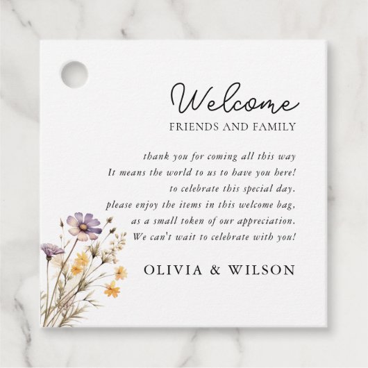 Étiquettes Cadeau Élégant Mariage floral violet clair (Devant)