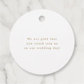 Étiquettes Cadeau Élégant Mariage Merci or (Dos)