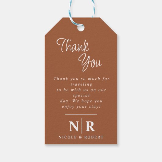 Étiquettes-cadeau Élégant Mariage Monogramme Mariage et Initiales de (Dos)