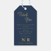 Étiquettes-cadeau Élégant Mariage Monogramme Mariage et Initiales de (Dos)