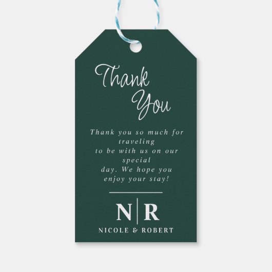 Étiquettes-cadeau Élégant Mariage Monogramme Mariage et Initiales de (Dos)