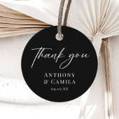 Étiquettes Cadeau Élégant Mariage noir