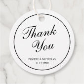 Étiquettes Cadeau Élégant Mariage noir et blanc élégant (Devant)