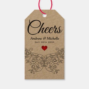 Étiquettes-cadeau Elégant Mariage Ornate M. et Mme Personnalisé