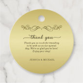 Étiquettes Cadeau Elégant mariage Ornate Or Luxury (Devant)