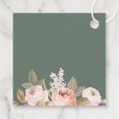 Étiquettes Cadeau Élégant Mariage Sage Green Peonies (Dos)