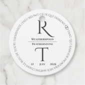 Étiquettes Cadeau Élégant Mariage simple gris blanc (Devant)