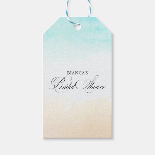 Étiquettes-cadeau Élégant Mariage Tropical Côtier (Devant)