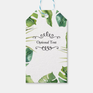 Étiquettes-cadeau Élégant mariage tropical d'été avec feuilles de pa