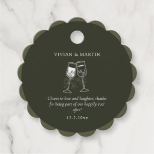 Étiquettes Cadeau Élégant Mariage vert en bois d'olive