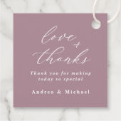 Étiquettes Cadeau Elégant Mauve Dusty Rose Mariage Classy Favoriser (Dos)