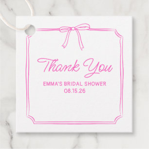 Étiquettes Cadeau Élégant Merci à Fête des mariées rose chaud