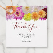Étiquettes Cadeau Elégant Merci Dahlia Florals (Devant)
