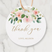 Étiquettes Cadeau Elégant Merci d'aquarelle de couleur blanche Favor (Dos)