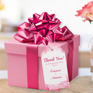 Étiquettes-cadeau Élégant Merci d'aquarelle rose