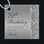 Étiquettes Cadeau Elégant Merci d'argent 70e anniversaire<br><div class="desc">Cette élégante parties scintillant en argent et diamants face 70e anniversaire étiquettes de remerciement sont parfaites pour votre soixante-dixième anniversaire ou celui de votre bien-aimé. Chic, tendance et design tout en étant classe. Les polices modernes et traditionnelles sont nettes et propres et rendent ces remerciements privilégiés les étiquettes uniques et...</div>