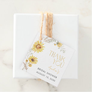 Étiquettes Cadeau Elégant Merci de Fête des mariées de tournesol Boh