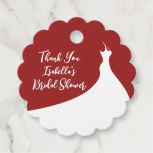 Étiquettes Cadeau Élégant Merci de Fête des mariées rouge Favoriser