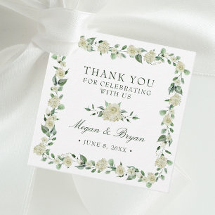 Étiquettes Cadeau Élégant Merci de Mariage Floral Vintage