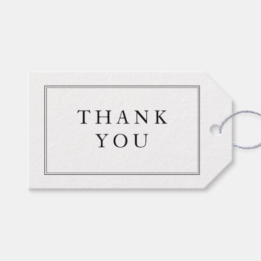 Étiquettes-cadeau Élégant Merci de Mariage noir blanc (Devant (Horizontal))