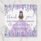 Étiquettes Cadeau Élégant Merci de Quinceanera violet (Devant)