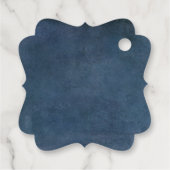 Étiquettes Cadeau Élégant Merci de texture bleu foncé Script (Dos)