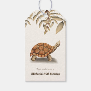 Étiquettes-cadeau Élégant Merci de tortue géant monochromatique