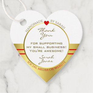 Étiquettes Cadeau Élégant Merci d'emballage de produits blanc et or