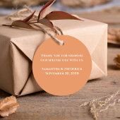 Étiquettes Cadeau Élégant Merci Floral Pêche Mariage