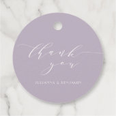 Étiquettes Cadeau Elégant Merci Mariage Art Déco Dusty Lilac (Dos)
