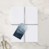 Étiquettes-cadeau Élégant Merci Mariage bleu (Avec de la ficelle)