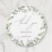 Étiquettes Cadeau Élégant Merci Mariage botanique (Devant)