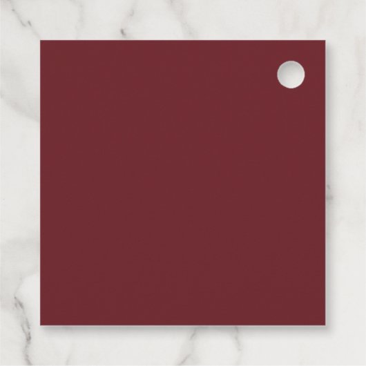 Étiquettes Cadeau Elégant Merci Mariage Bourgogne, Blanc & Or (Dos)