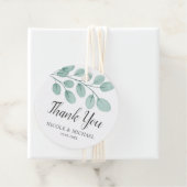 Étiquettes Cadeau Elégant Merci Mariage Eucalyptus aquarelle (En situation)