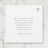 Étiquettes Cadeau Élégant Merci Mariage gris (Dos)