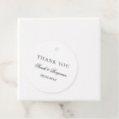Étiquettes Cadeau Élégant Merci Mariage noir et blanc simple (En situation)