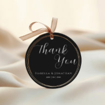 Élégant Merci Mariage noir et blanc simple