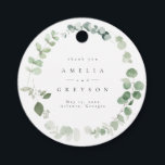 Étiquettes Cadeau Elégant Merci Mariage verdoyant<br><div class="desc">Il s'agit d'une étiquette de mariage simple et élégante eucalyptus avec des éléments de verdure aquarelle et une police moderne. Modifiez tous les termes et toutes les couleurs* sur ce modèle de programme de mariage. * la couleur de l'aquarelle verte ne sont pas modifiables // Pour les articles correspondants, visitez...</div>